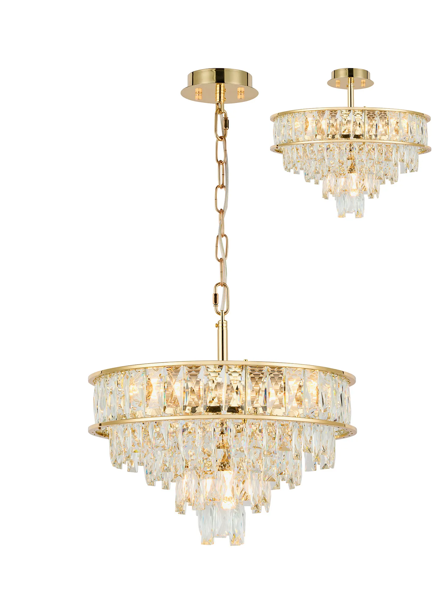 Vivienne Crystal Ceiling Lights Diyas Statement Crystal Fittings
